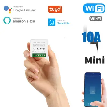 Tuya Wifi Mini Smart Switch 10A 2-Pásmový DIY Prepínače Inteligentný Život App Časovač Module Support Alexa Domovská stránka Google Alice Ovládanie Hlasom
