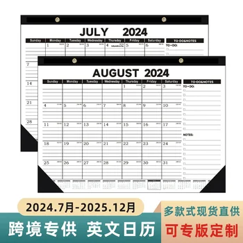 Tvorivý kalendár 2024 anglický stolový kalendár Americký sviatok stolový kalendár anglický stolový kalendár štúdia príslušenstvo, kalendáre