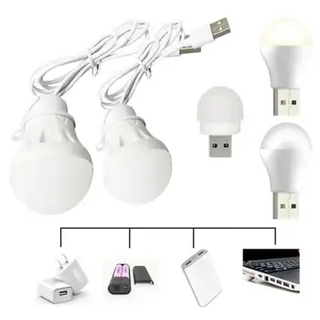 USB Prenosné LED Lampa LED Žiarovka 5V 3W Kniha Svetlá Úspory Energie Núdzové Svietidlo Outdoor Camping Svetlo Vnútorné Čítanie Žiarovky
