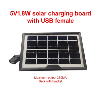 USB Solárna Nabíjačka Panel 5V 1.8 W 360mA Solárny Panel, Výstup USB Vonkajšie Prenosný Solárny Systém Pre Kempovanie Lampa Baterka