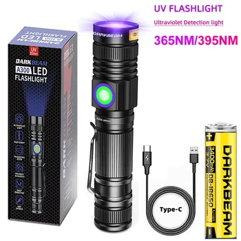 UV Lampa 365nm & 395nm Blacklight Dobíjacie USB, Drevo je svetlo Ultrafialové Black Light LED Prenosné - Detektor