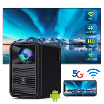 WZATCO CD36 Auto Focus 1080P 5G WiFi Android Smart Full HD Projektor LED DLP 2K 4K TV, Video, Domáce Kino Kino Proyector Beamer