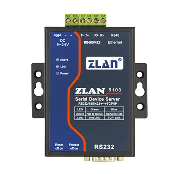 ZLAN5103 môžu realizovať údaje transparentný prenos medzi RS232/485/422 a TCP/IP