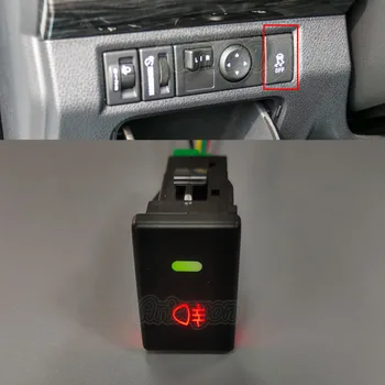 Červené a Zelené Svetlo Auto Zadné Hmlové Svetlo Tlačidlo Switch s Pripojením Drôt pre ISUZU MU-X / D-MAX Auto Príslušenstvo