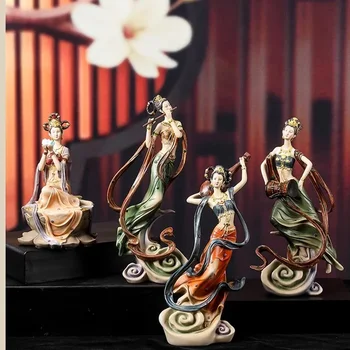 Čína Dunhuang Letiaceho Kameňa Ženské Šperky Živice Zen Socha Bohyne Remesiel Domáce Dekorácie Office Office Feng Shui Figúrky Umenie
