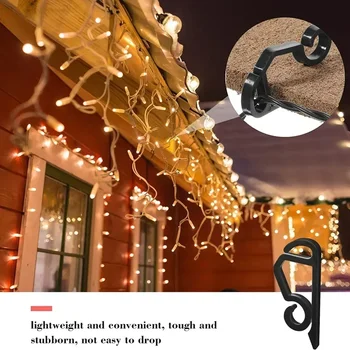 Ťažké Väzbu String Zabezpečenie Plastové Vianočné Black Háčik Drôt Povinnosť s 100ks Vonkajšie Svetlá Upínacie Klipy