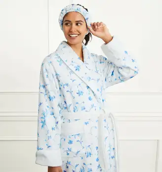 Ženy Fleece Flanelové Teplý Kúpeľ Zimné Nightgown Teplé Salónik Sleepwear Domov Salónik Nadrozmerné Oblečenie Pohodlné tvaru Rúcha